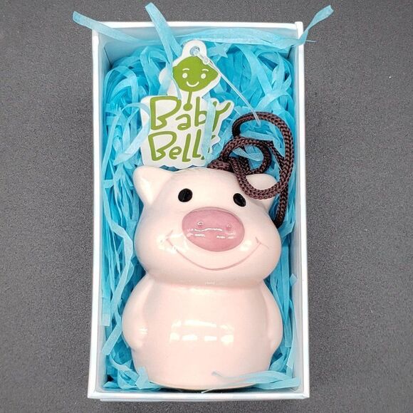 Green Earth Baby Bells Decorative Porcelain Pink Pig Hanging Bell Figurine (#1) - Picture 14 of 15